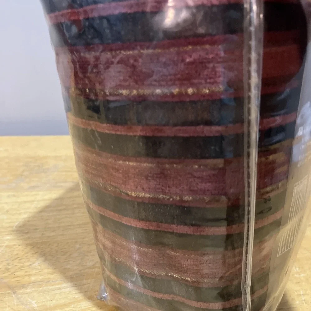 Raymond Waites One Pair‎ Drapery Panels Alissa Striped Copper Burgundy 43x84